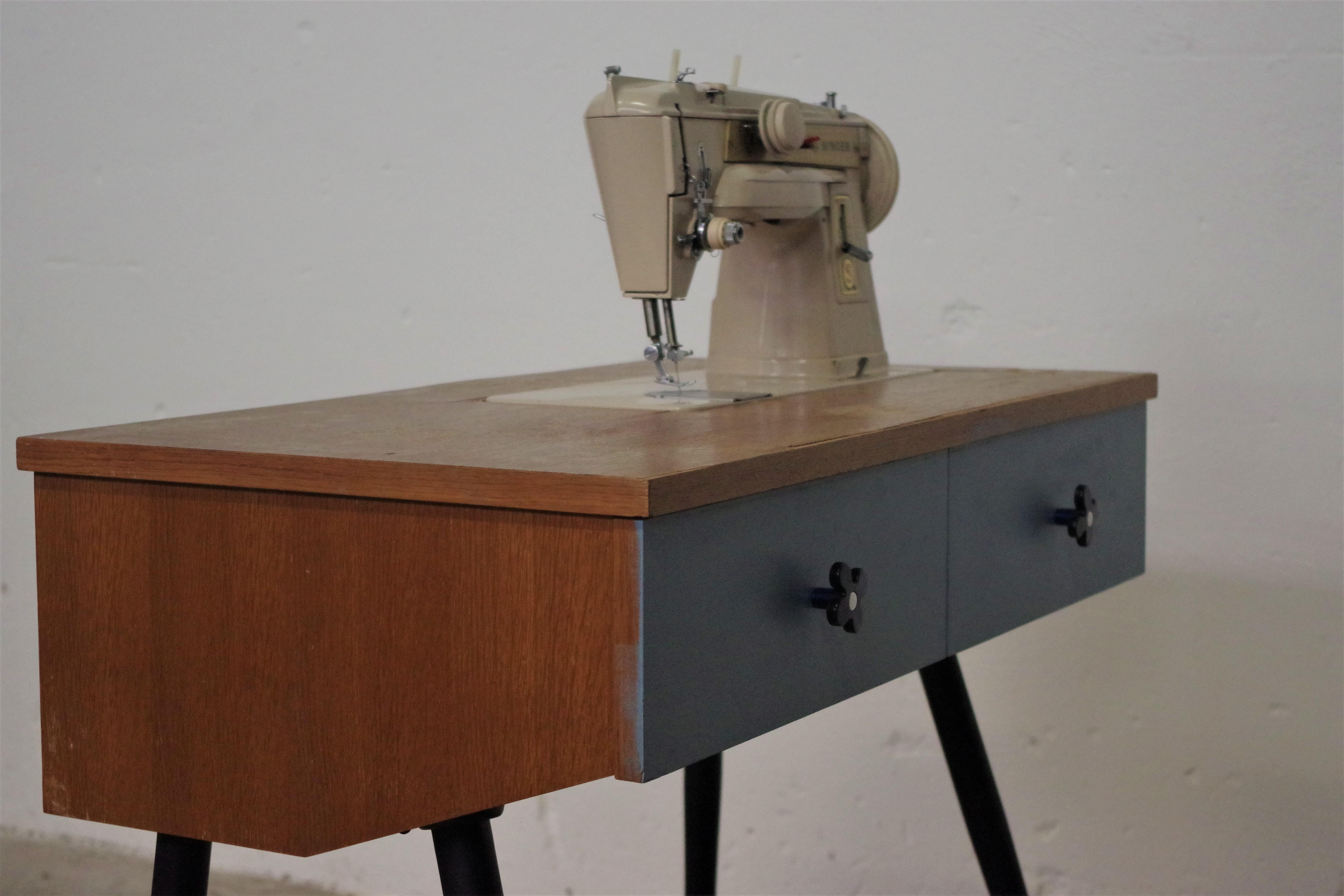 Mid-20th Century Console Electric Sewing Machine For Sale