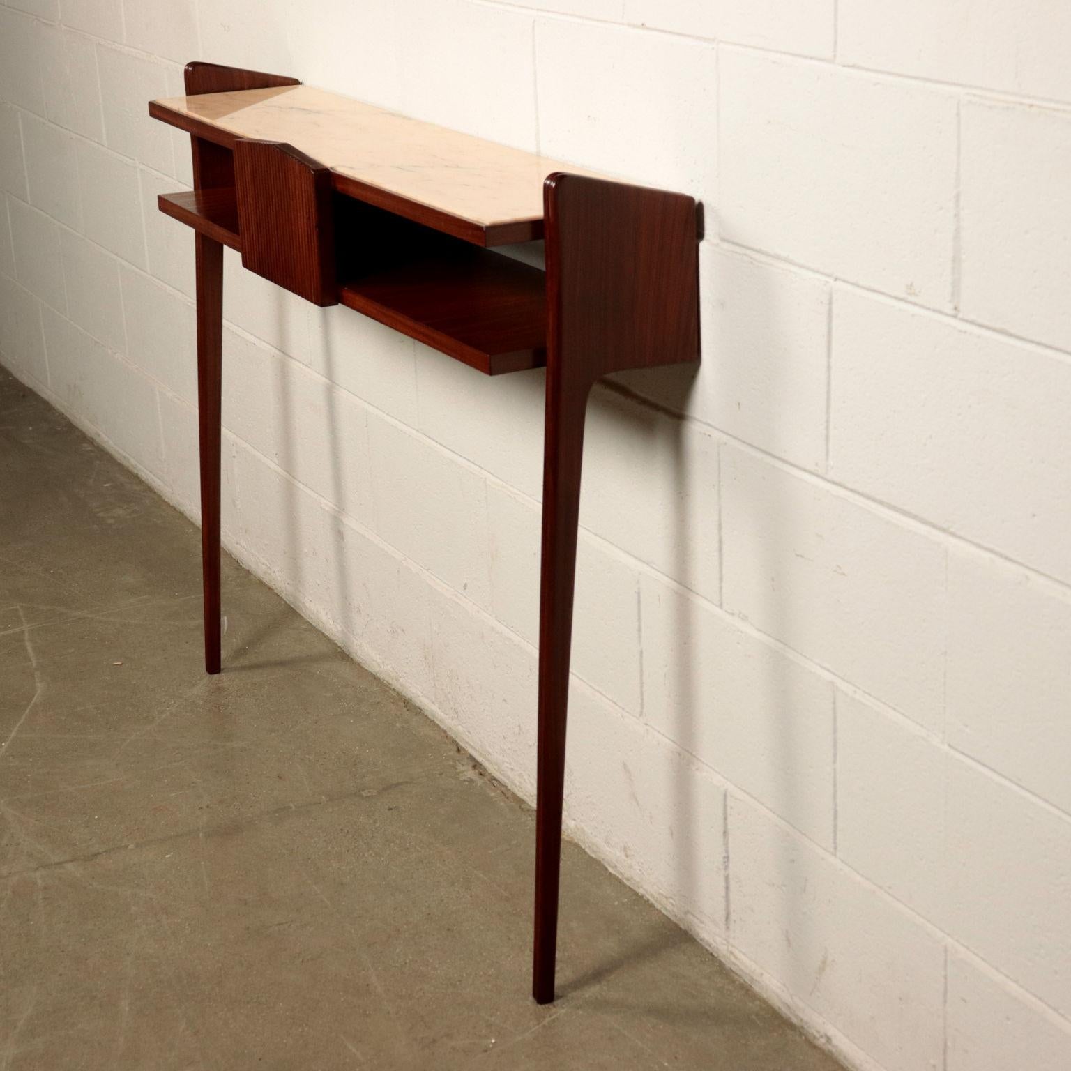 Wall console; Mahogany wood, front with 