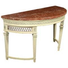 Antique Console Neoclassical Poplar Red Marble Piedmont, Italy, Second Half of the 1700