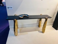 Console NORI, Cast Bronze, bespoke Table top, Organic shape, Cinabre Gallery