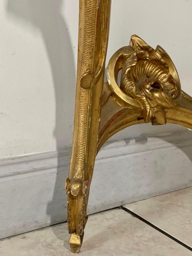 Gilt Console of Louis XV Style in Gilded Wood, France, 19th Century For Sale