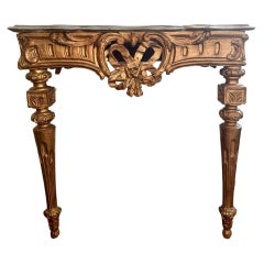 Console of Louis XVI in Gilded Wood 18th Century