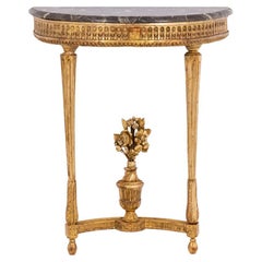 Console of Louis XVI Style in Gilded Wood and Marble, circa 1800