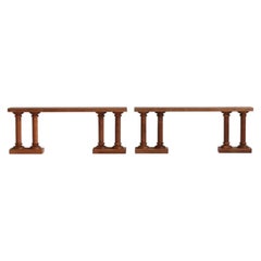 Console or decorative column elements in solid oak from the 1920s