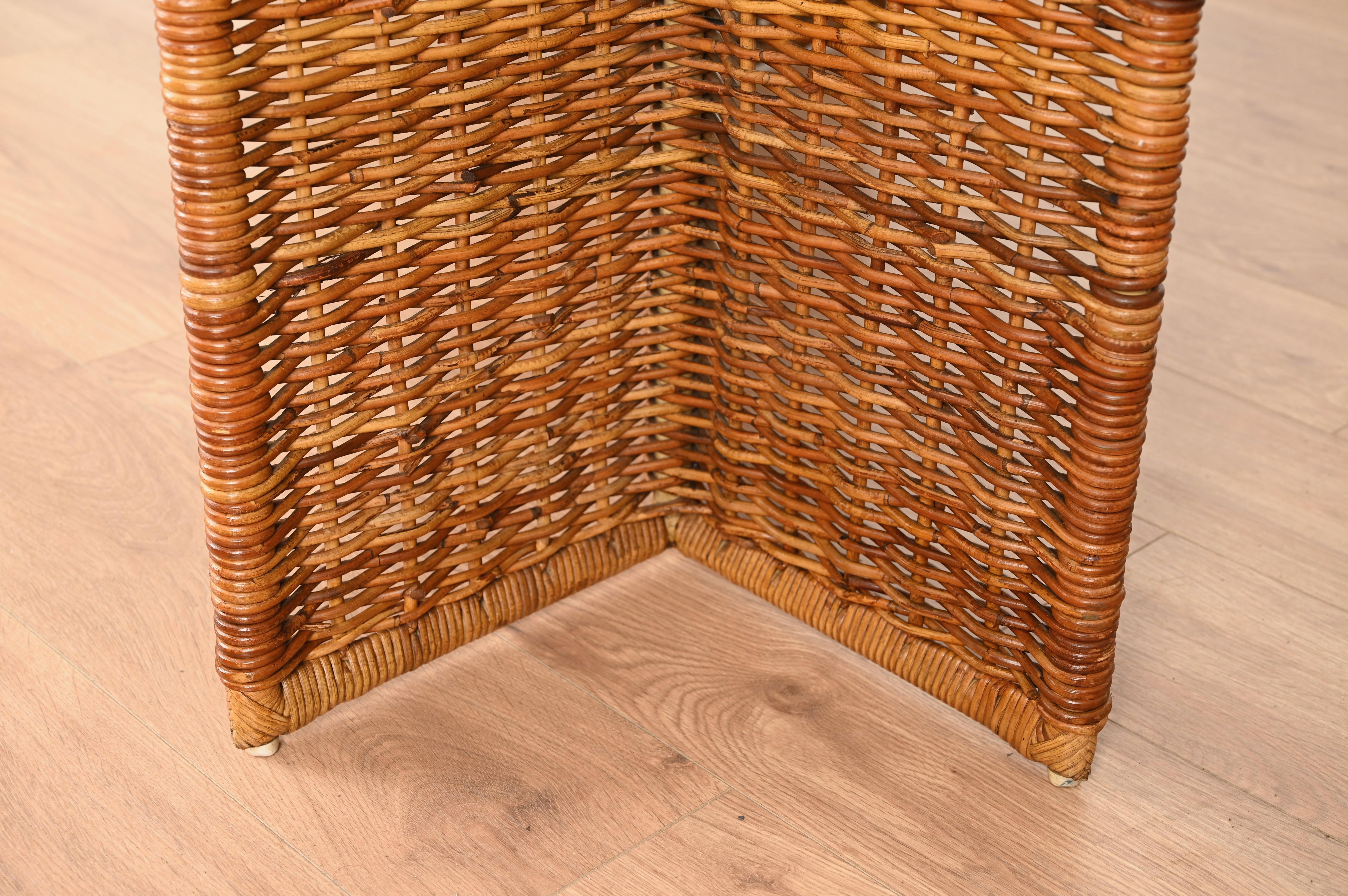 Console or Dining Table in Woven Rattan and CrysBlack Laminated and Beech, 1970s 6