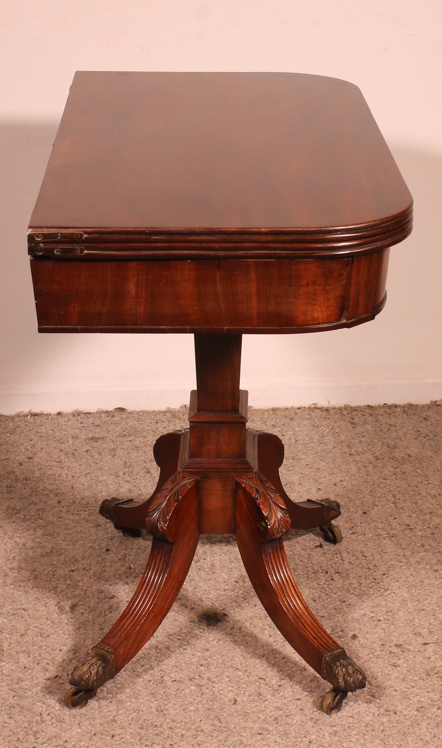 Console Or Games Table In Mahogany - Regency Period For Sale 5