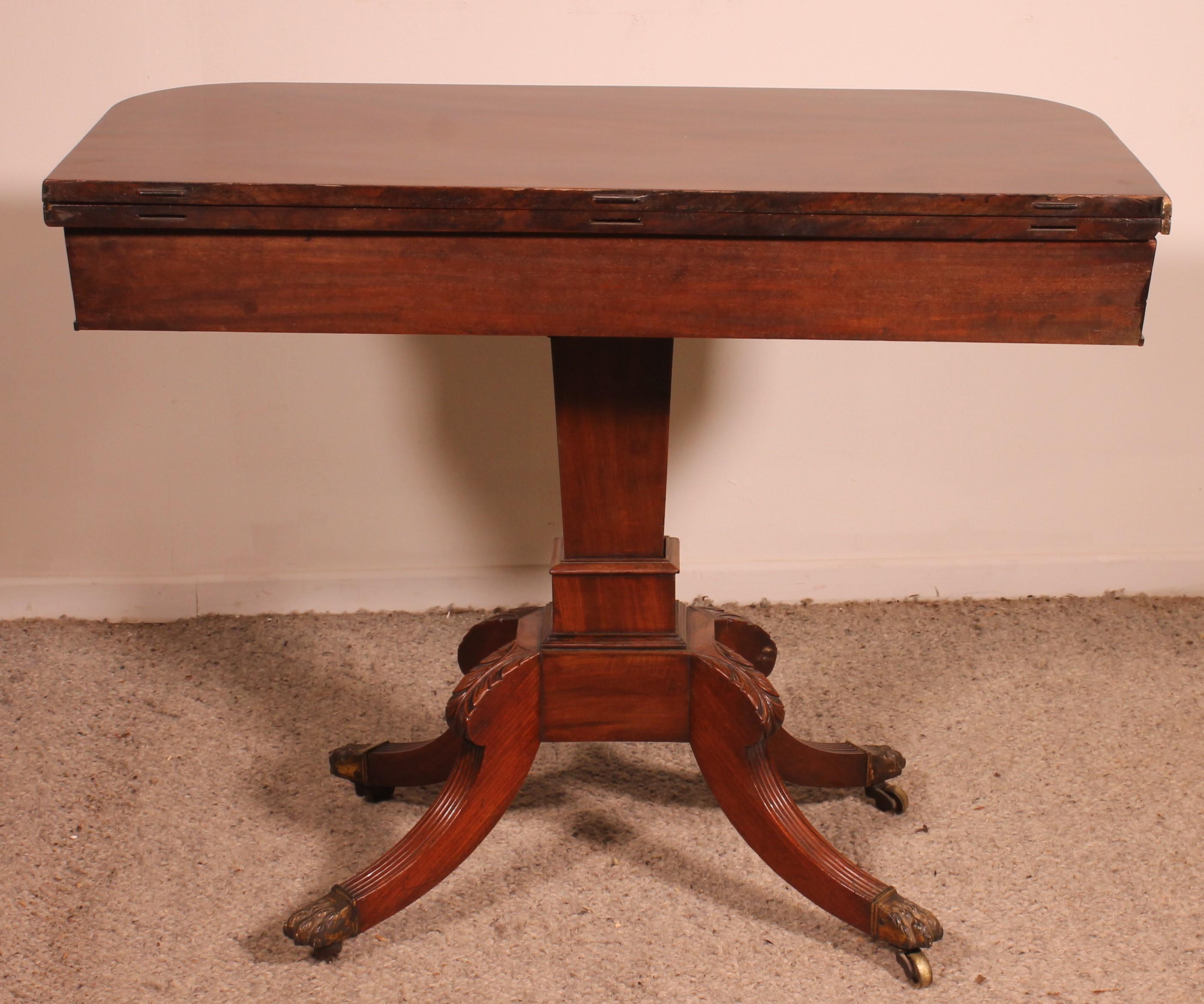 Console Or Games Table In Mahogany - Regency Period For Sale 6