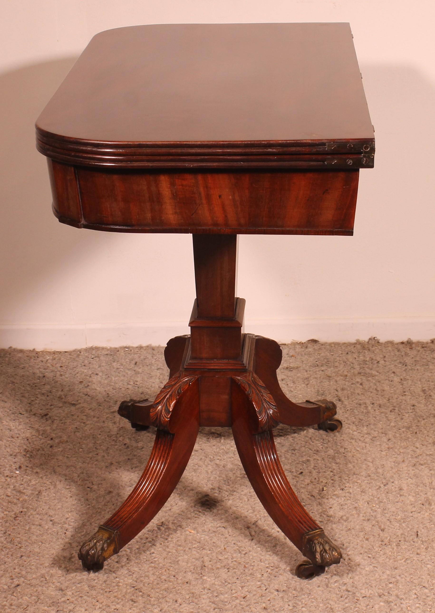 Console Or Games Table In Mahogany - Regency Period For Sale 7