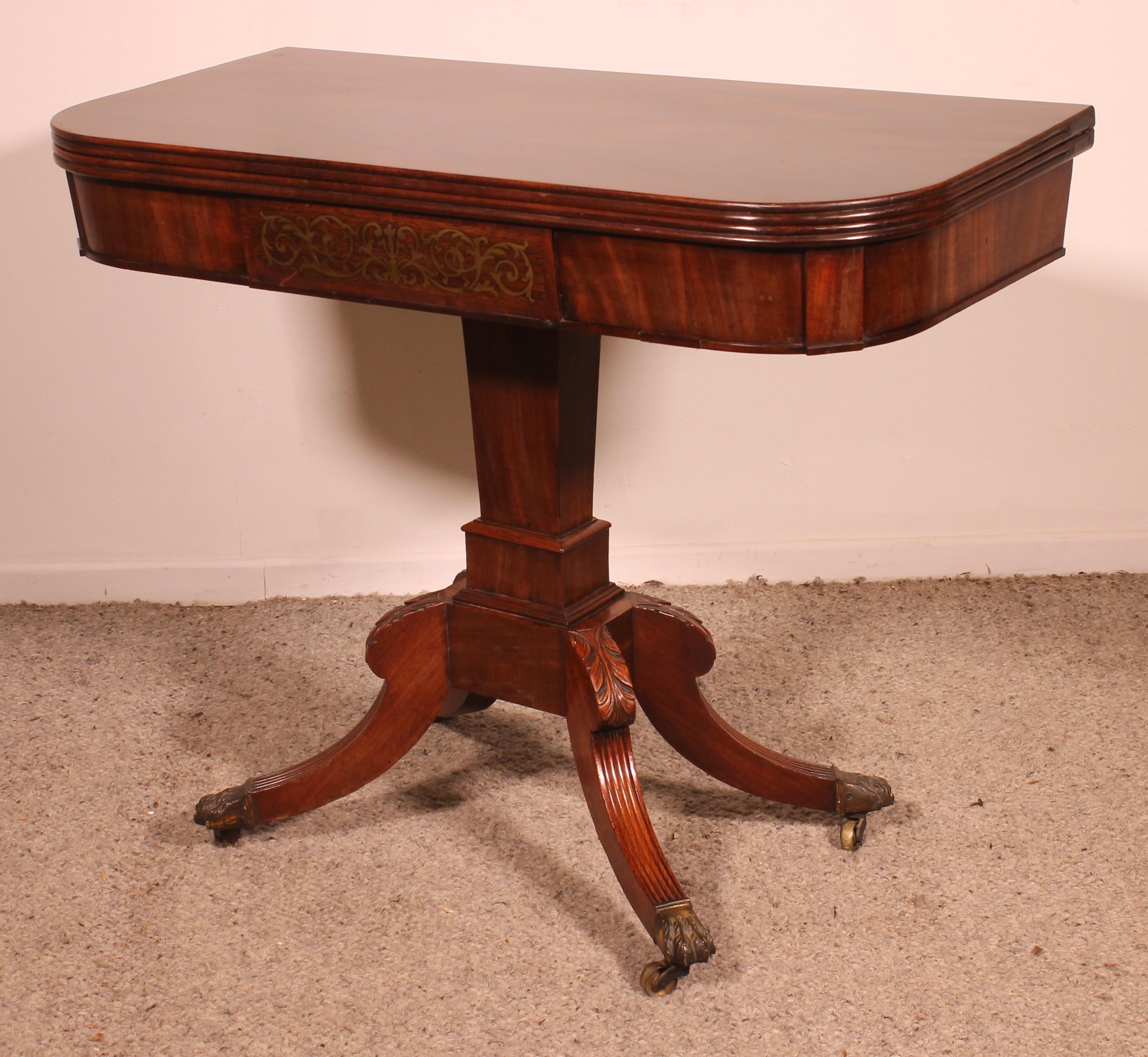 Console Or Games Table In Mahogany - Regency Period For Sale 8