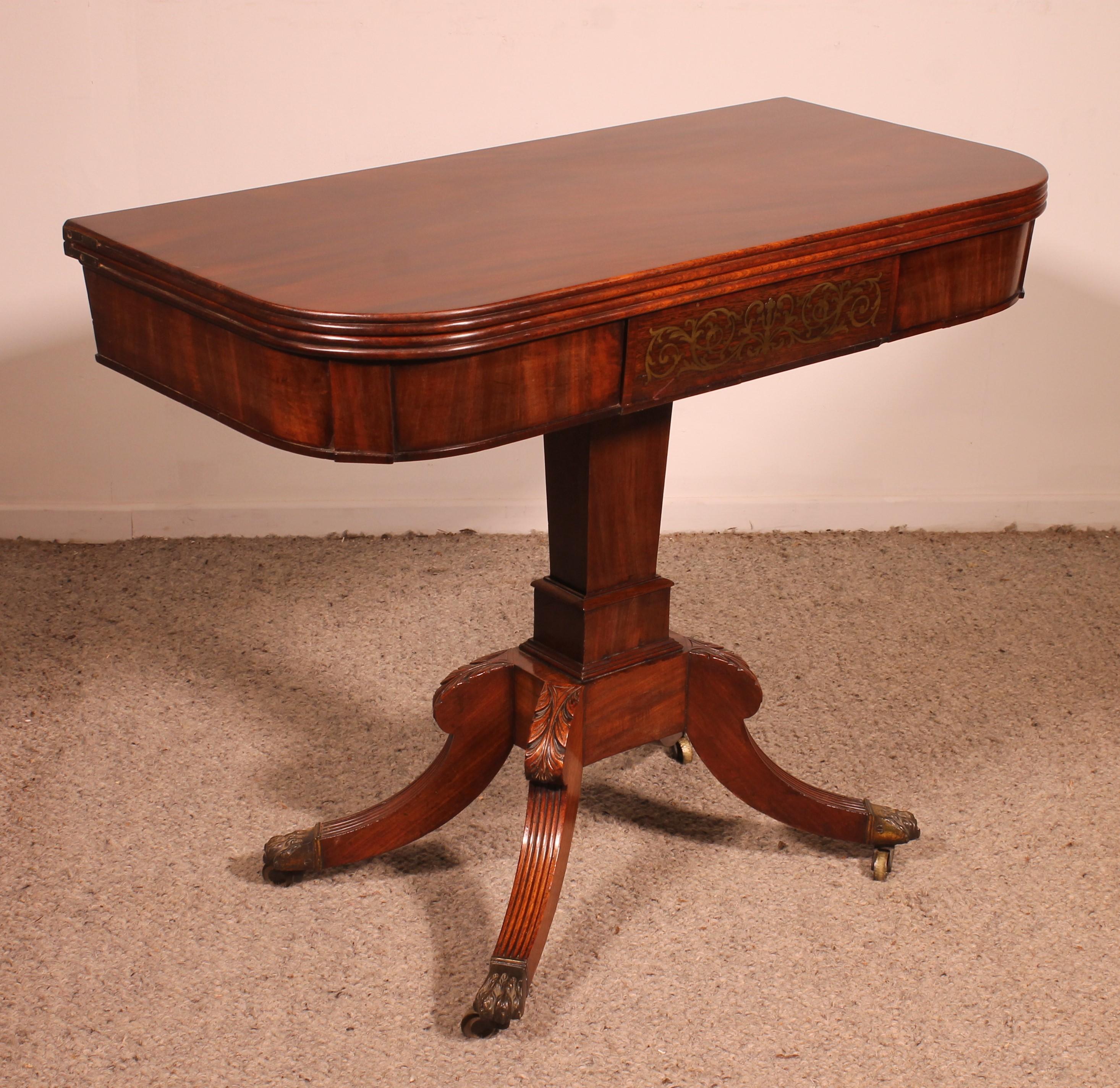 Console Or Games Table In Mahogany - Regency Period For Sale 3