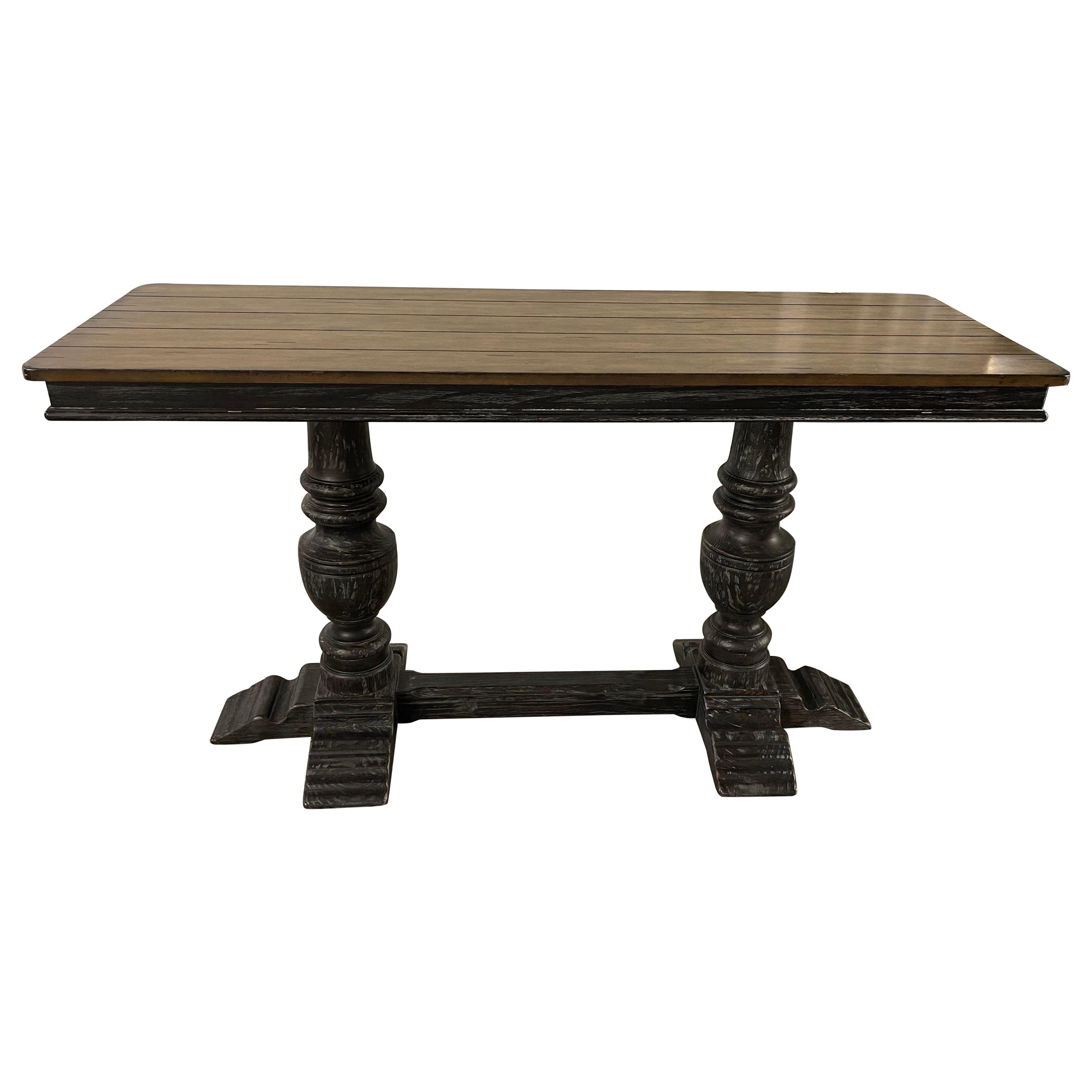 Console or Library Table on Two Pedestals, 21st Century