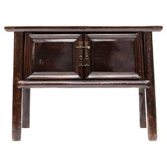 Console Ore Side Table with Original Black Burgundy Lacquer