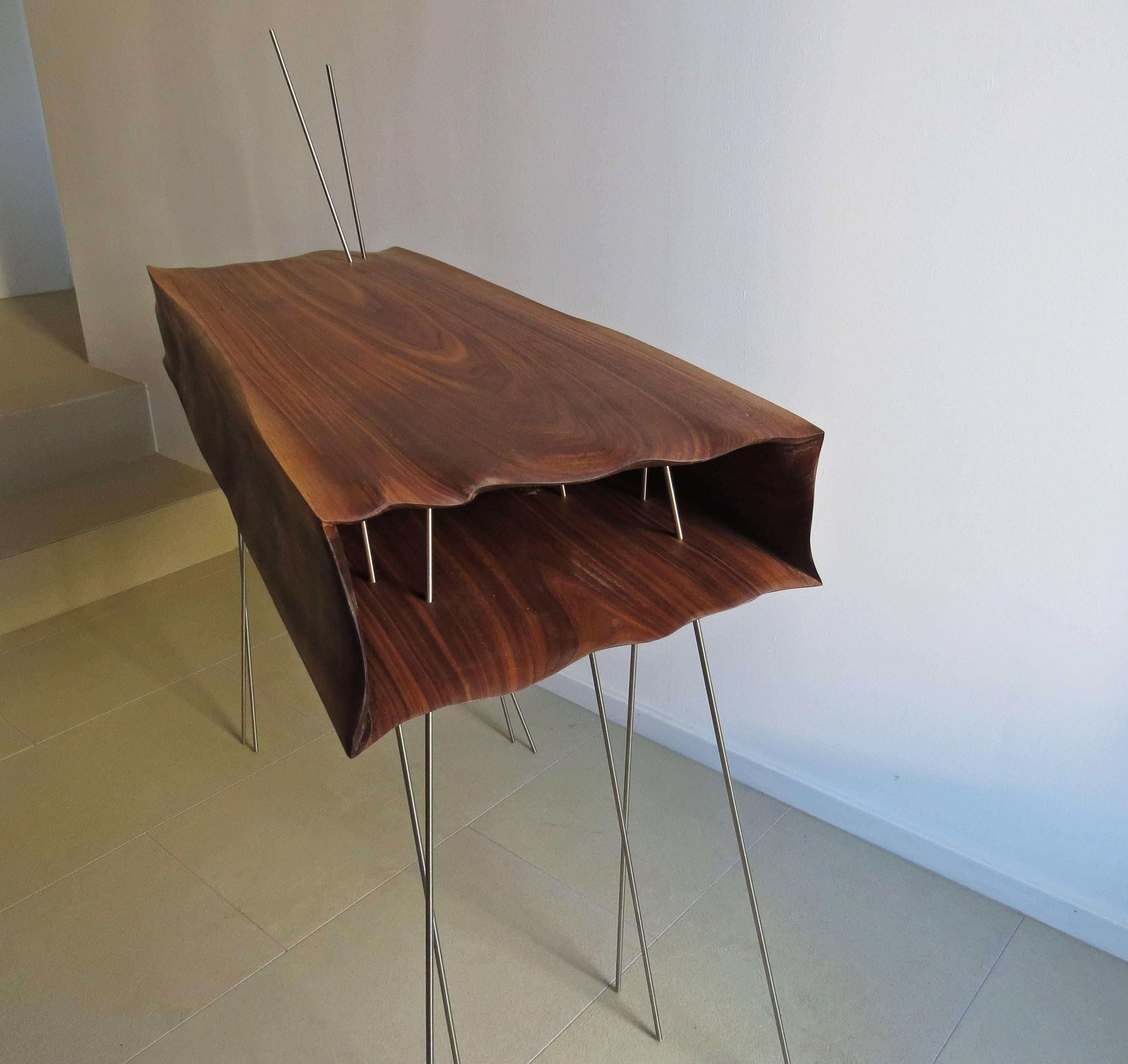 German Console Organically Sculptural Solid Wood For Sale
