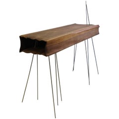 Console Organically Sculptural Solid Wood