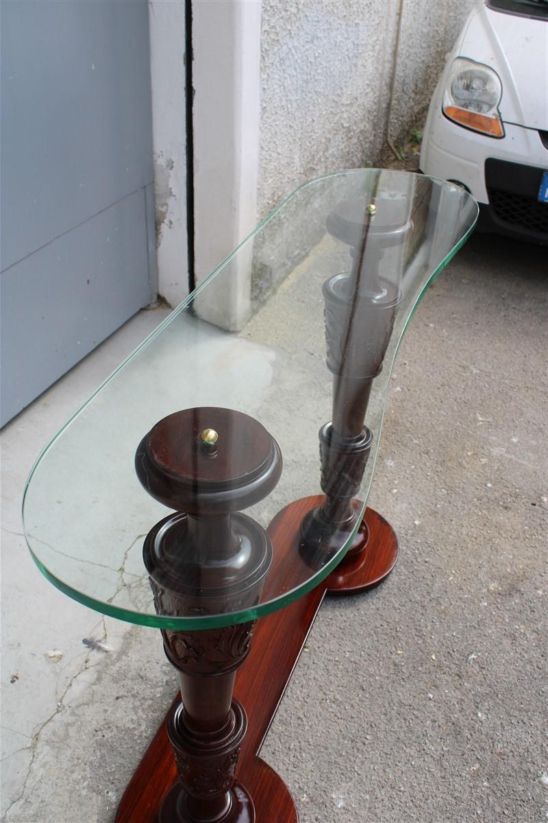 Console Pier Luigi Colli Midcentury Italian Design Mahogany Top Glass Often 6
