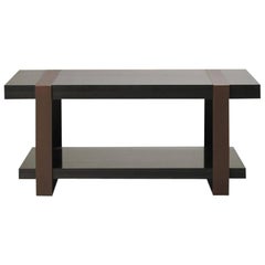 Console Ribboned Mahogany Midnight Hand Rubbed Metal, New
