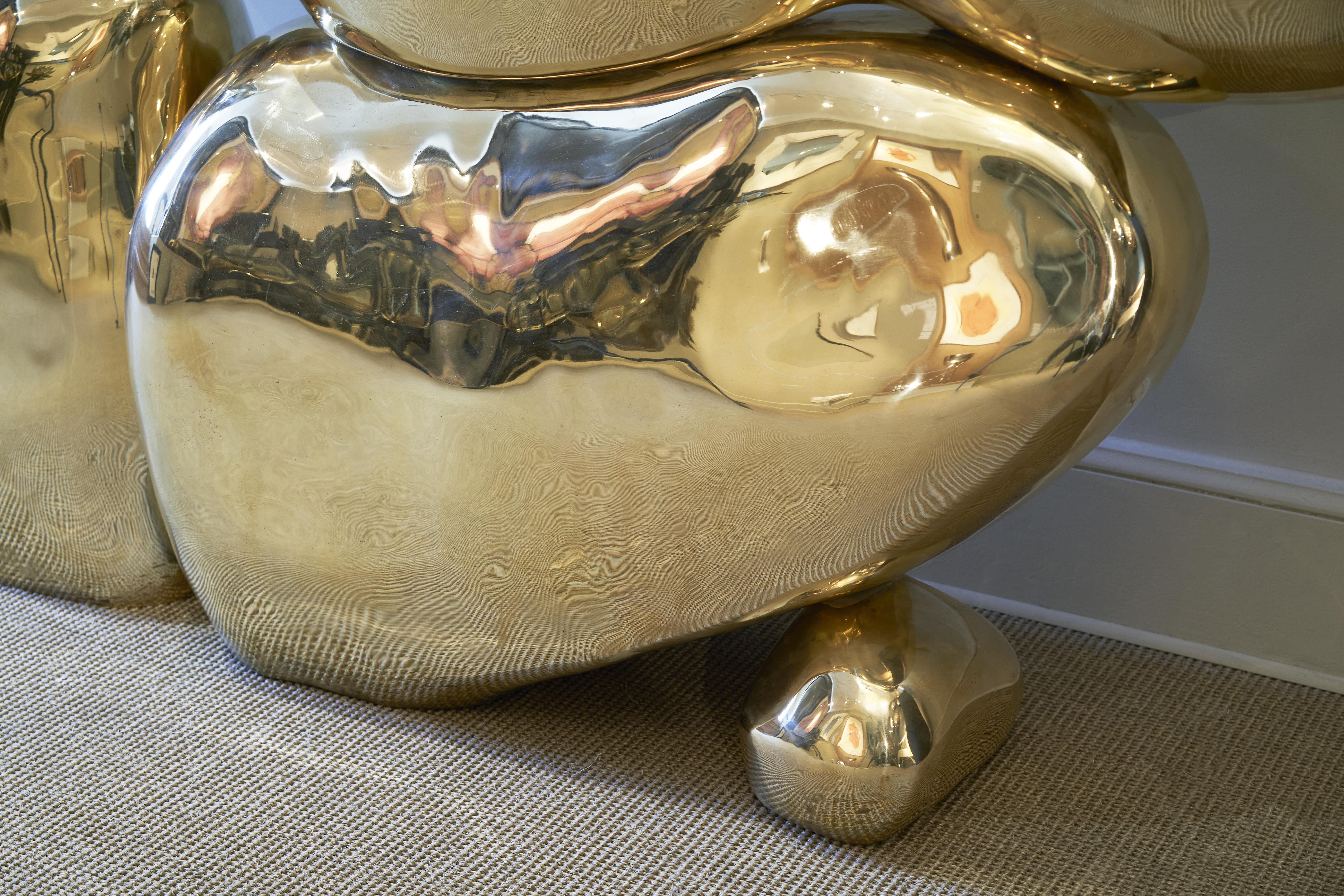 Modern Polished Bronze Console by Pierre Ghattaz For Sale