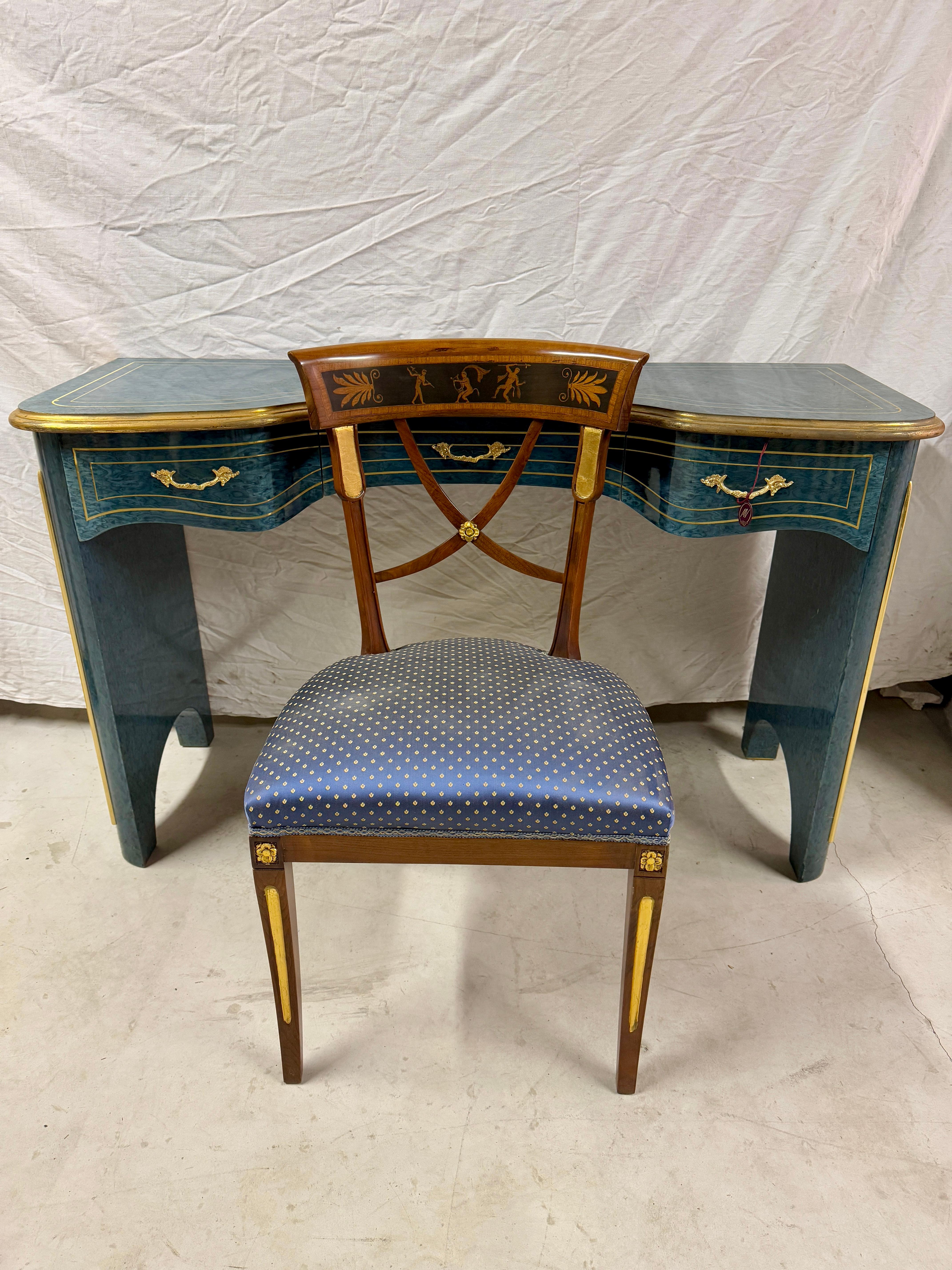Console, bureau  avec chaise dans le style italien classique des années 90 en vente 10