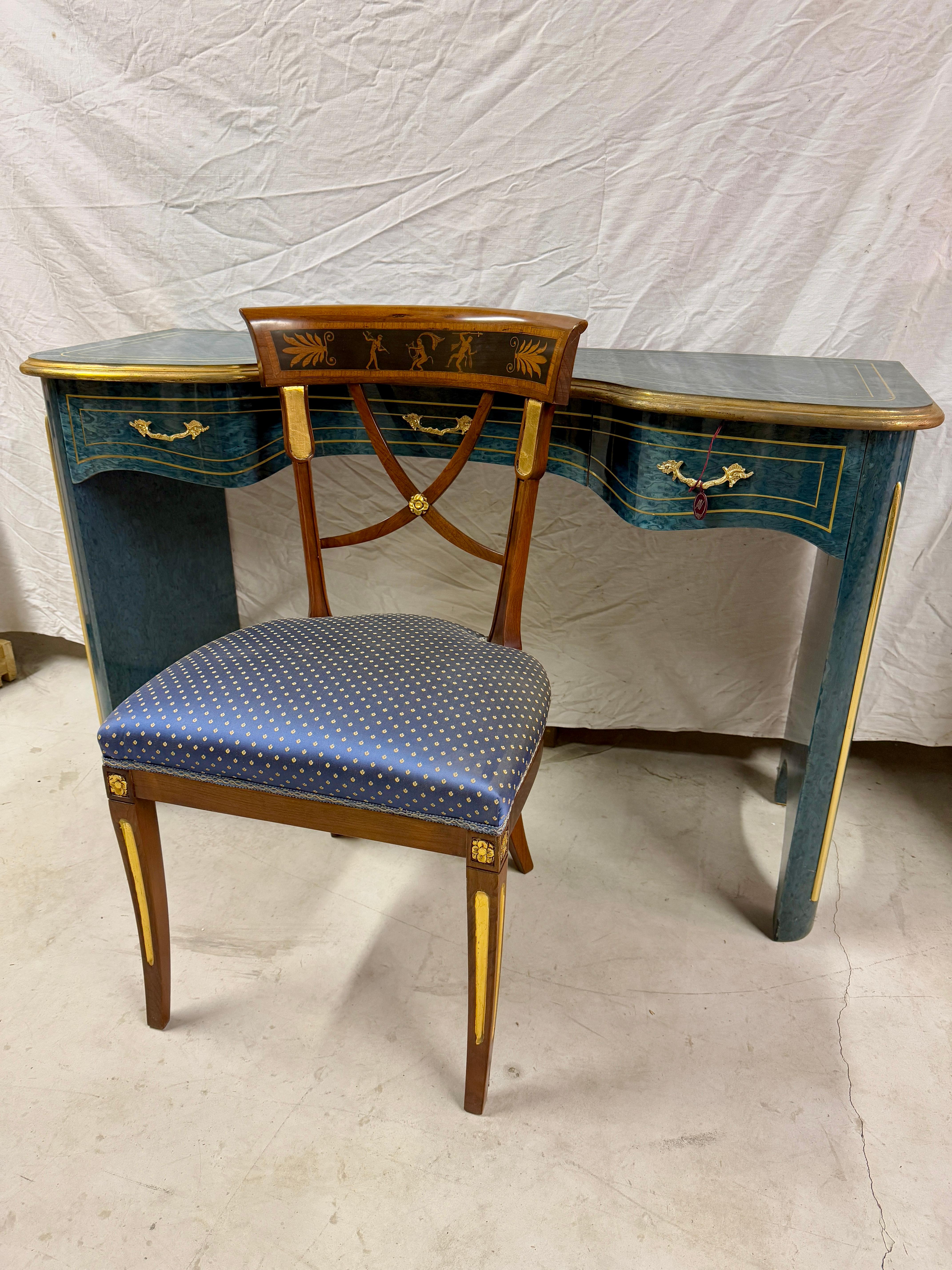 Console, bureau  avec chaise dans le style italien classique des années 90 en vente 11