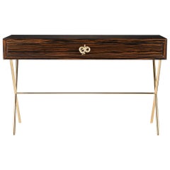 Console secrète en ébène et métal galvanisé, collection Sin originale, Italie