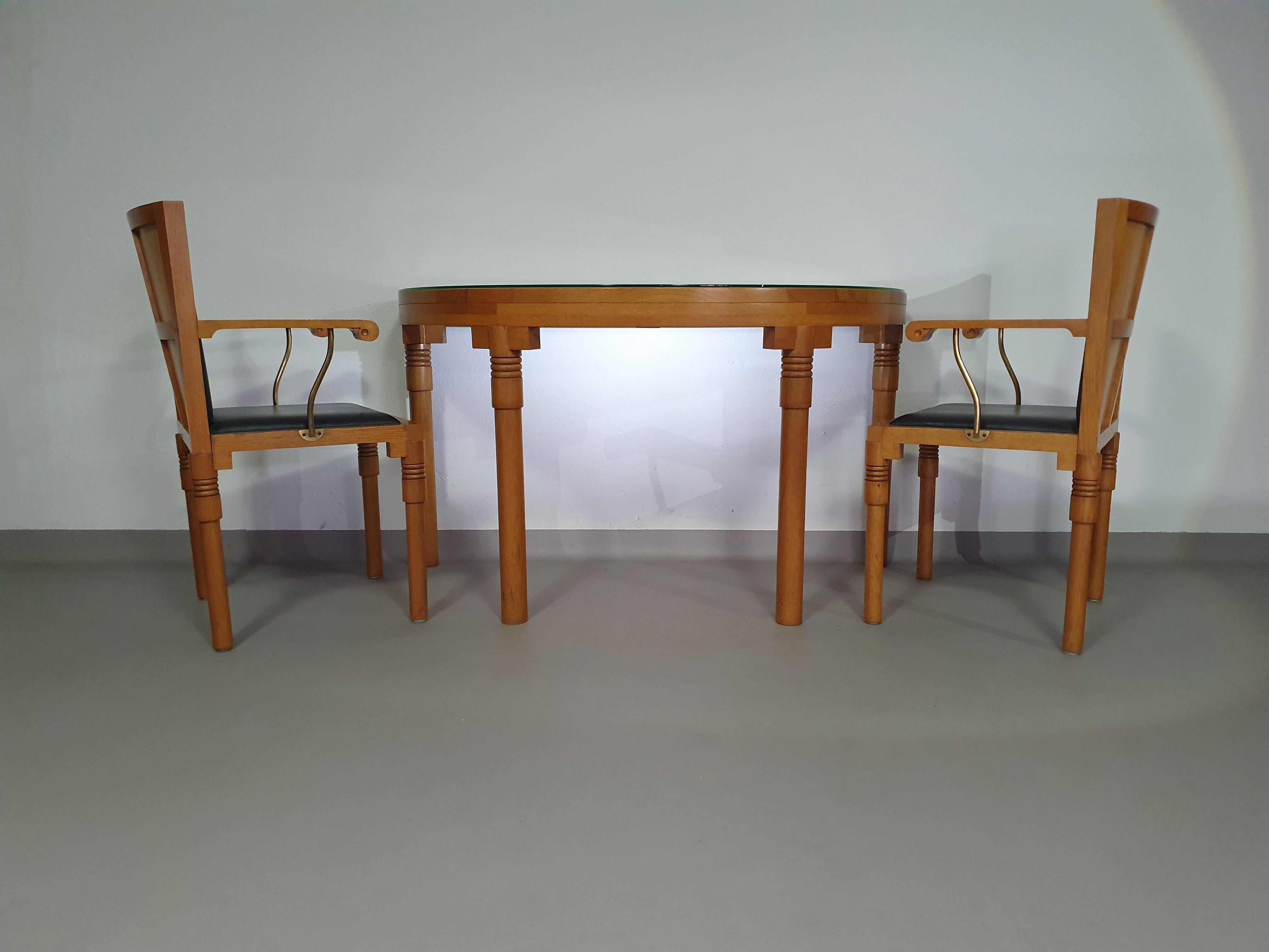 Console set architect Charles Vandenhove 3 x chair / table For Sale 3