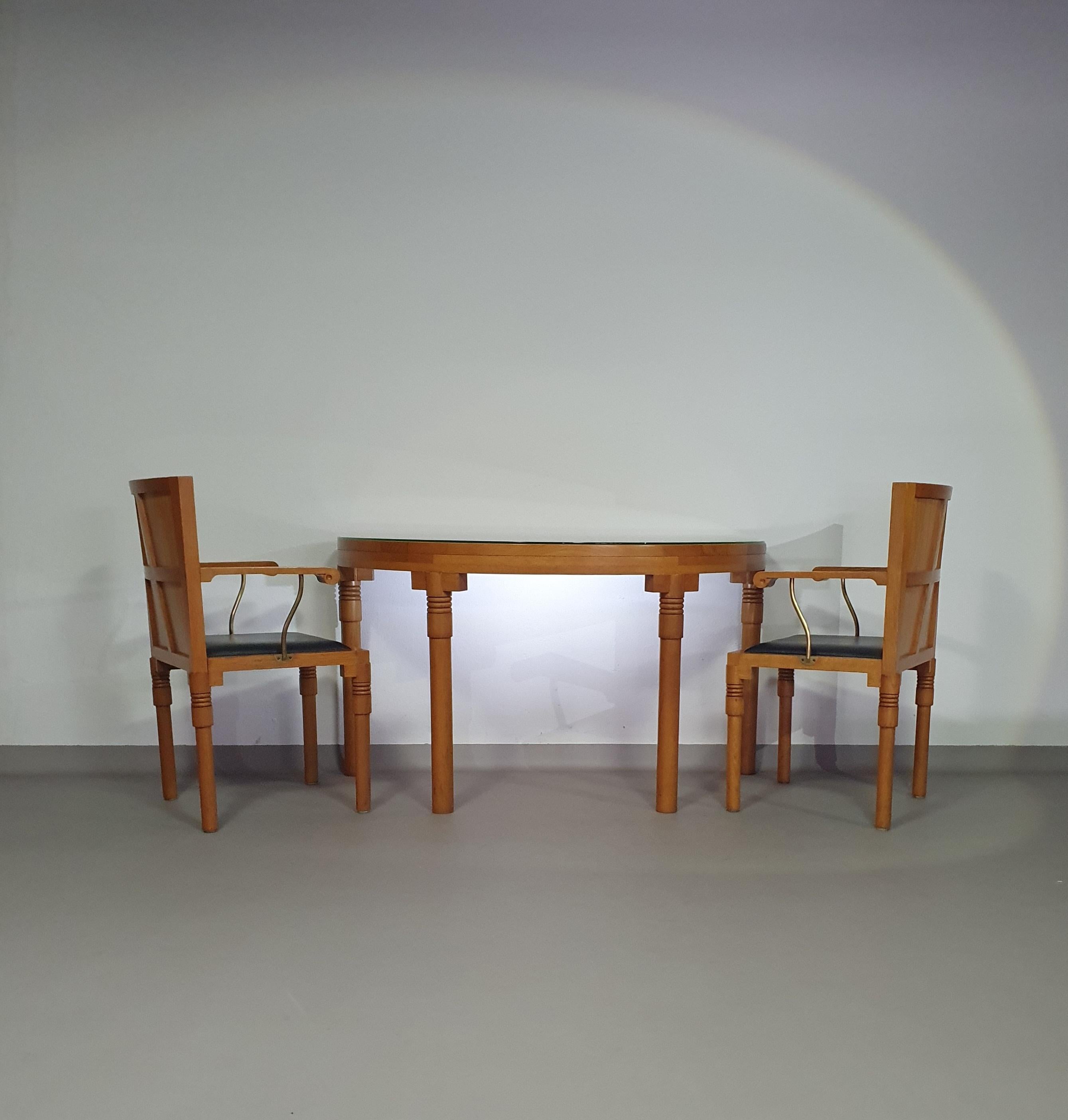 Console set architect Charles Vandenhove 3 x chair / table For Sale 4