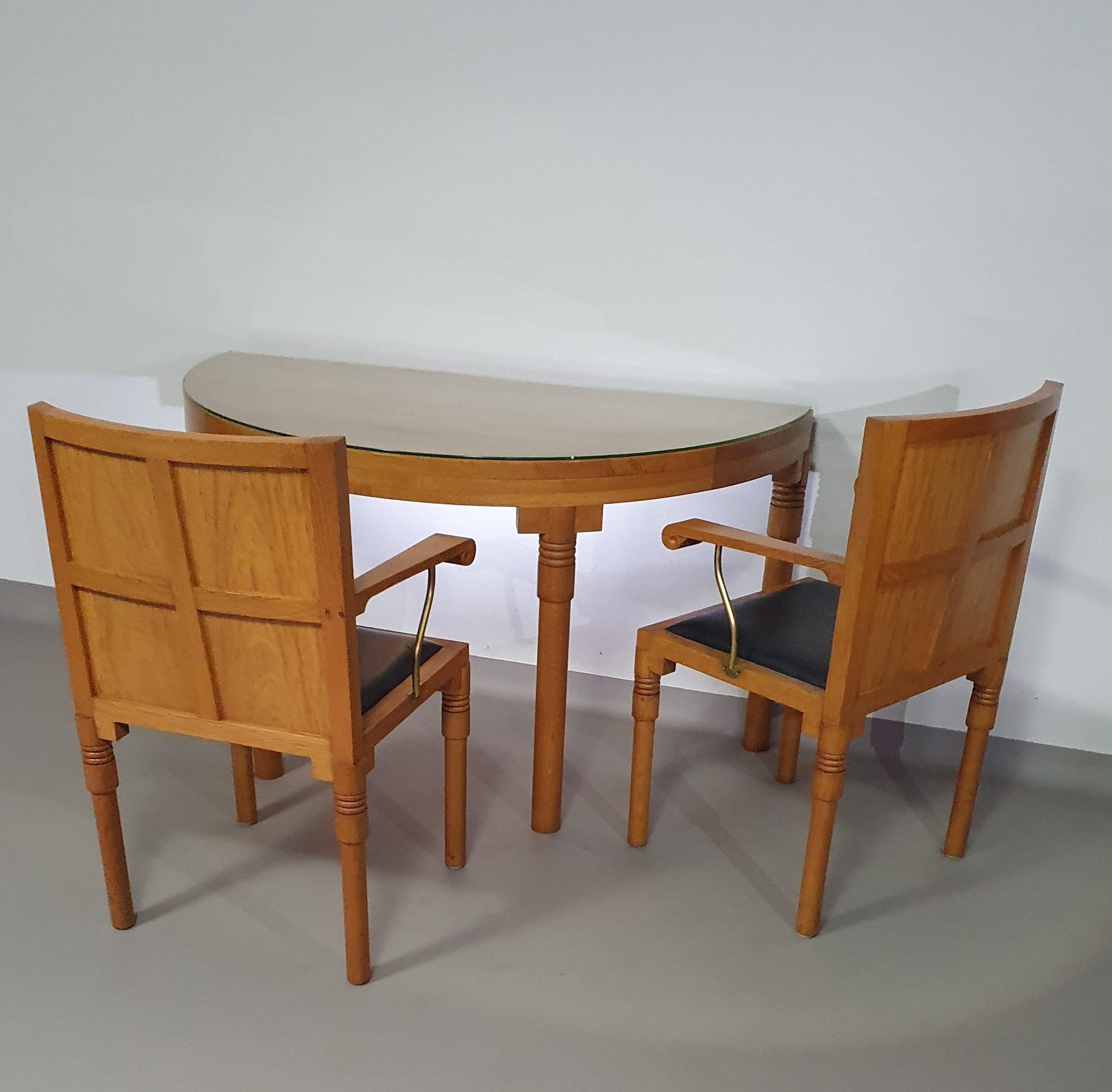 Console set architect Charles Vandenhove 3 x chair / table For Sale 5