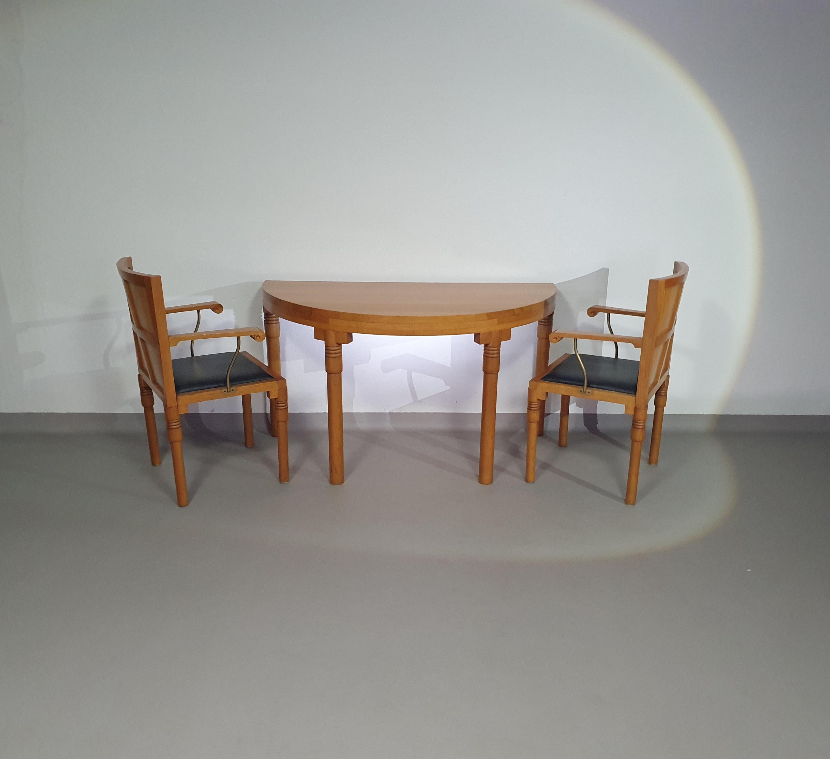 Belgian Console set architect Charles Vandenhove 3 x chair / table For Sale