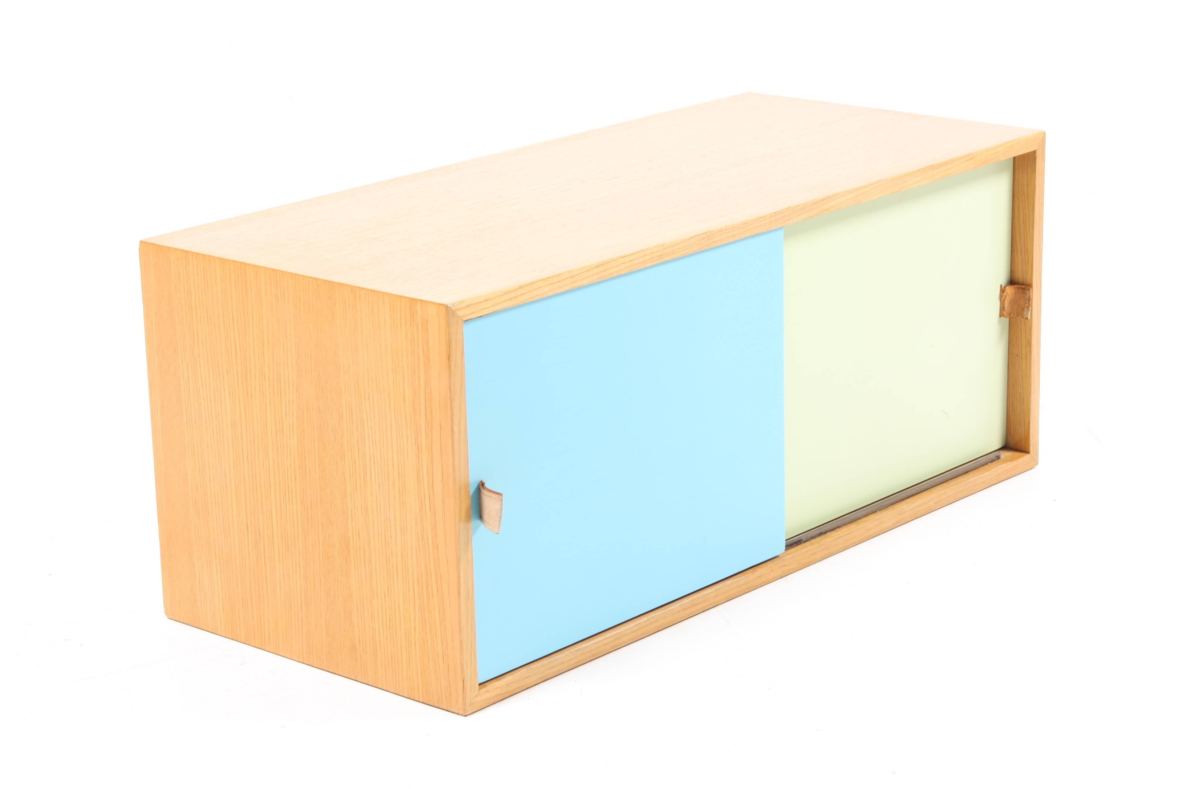 Console Set with Colored Panels and Patinated leather by Danish Harbo Sølvsten 3