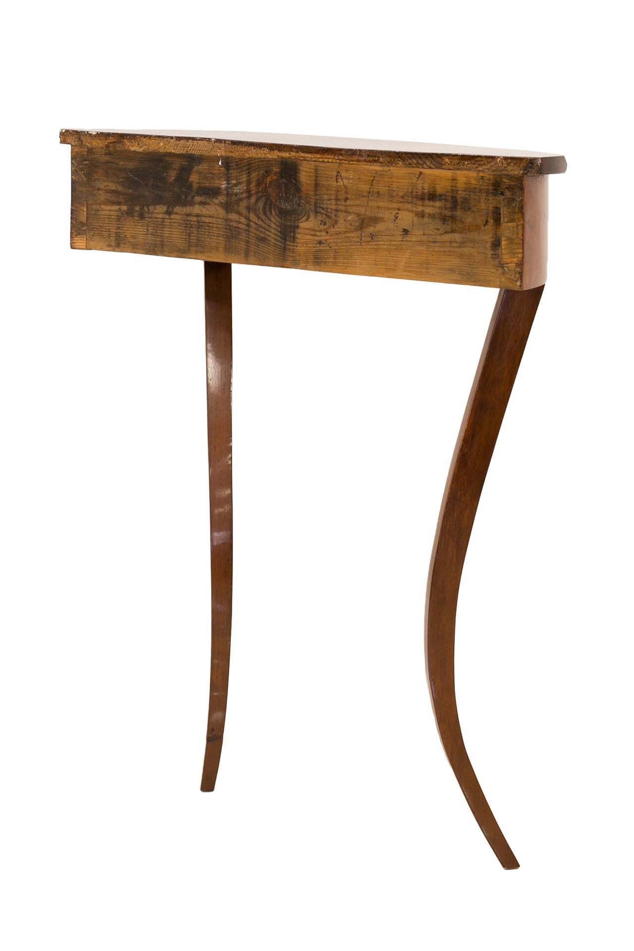 Biedermeier Console Side Table, Germany, 19th Century, Mahogany Veneer