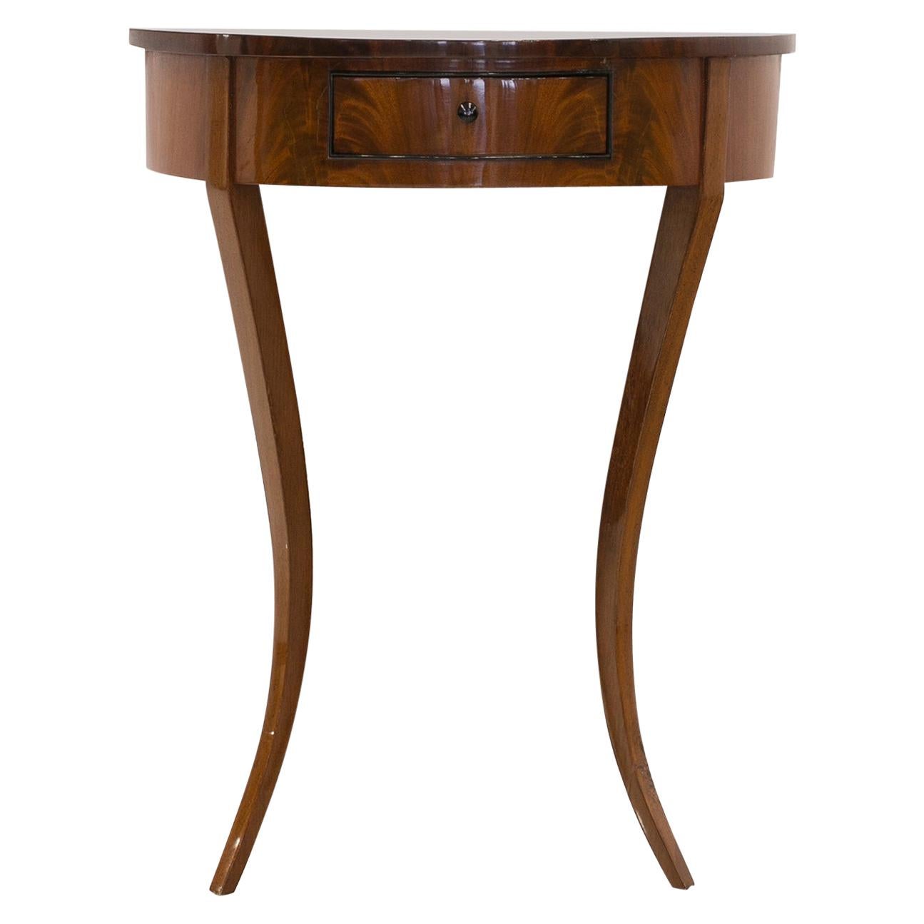 Console Side Table, Germany, 19th Century, Mahogany Veneer