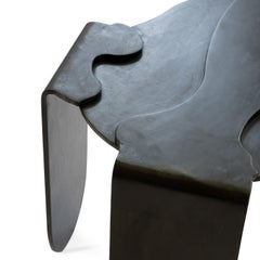 Console Side Table Modern Geometrical Contemporary Blackened Steel