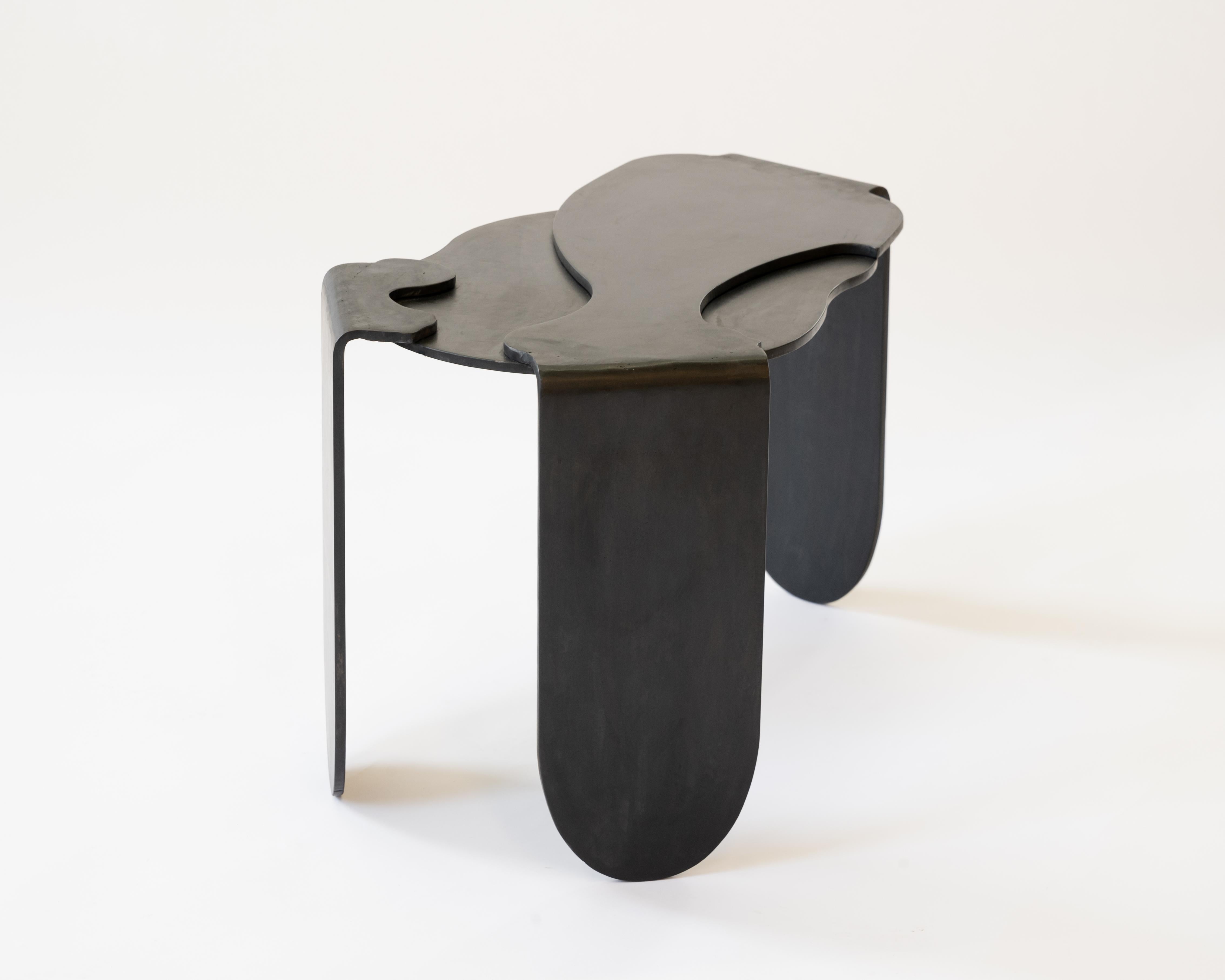 Table d'appoint console Moderne Géométrique Contemporaine Acier noirci en vente 1