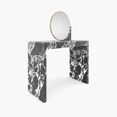 Console-Sideboard, 120x44x88cm Black-White Marble, Drawers, Handcrafted pc1/1