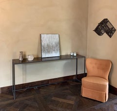 Consolle Sidetable in noce riciclato e ferro