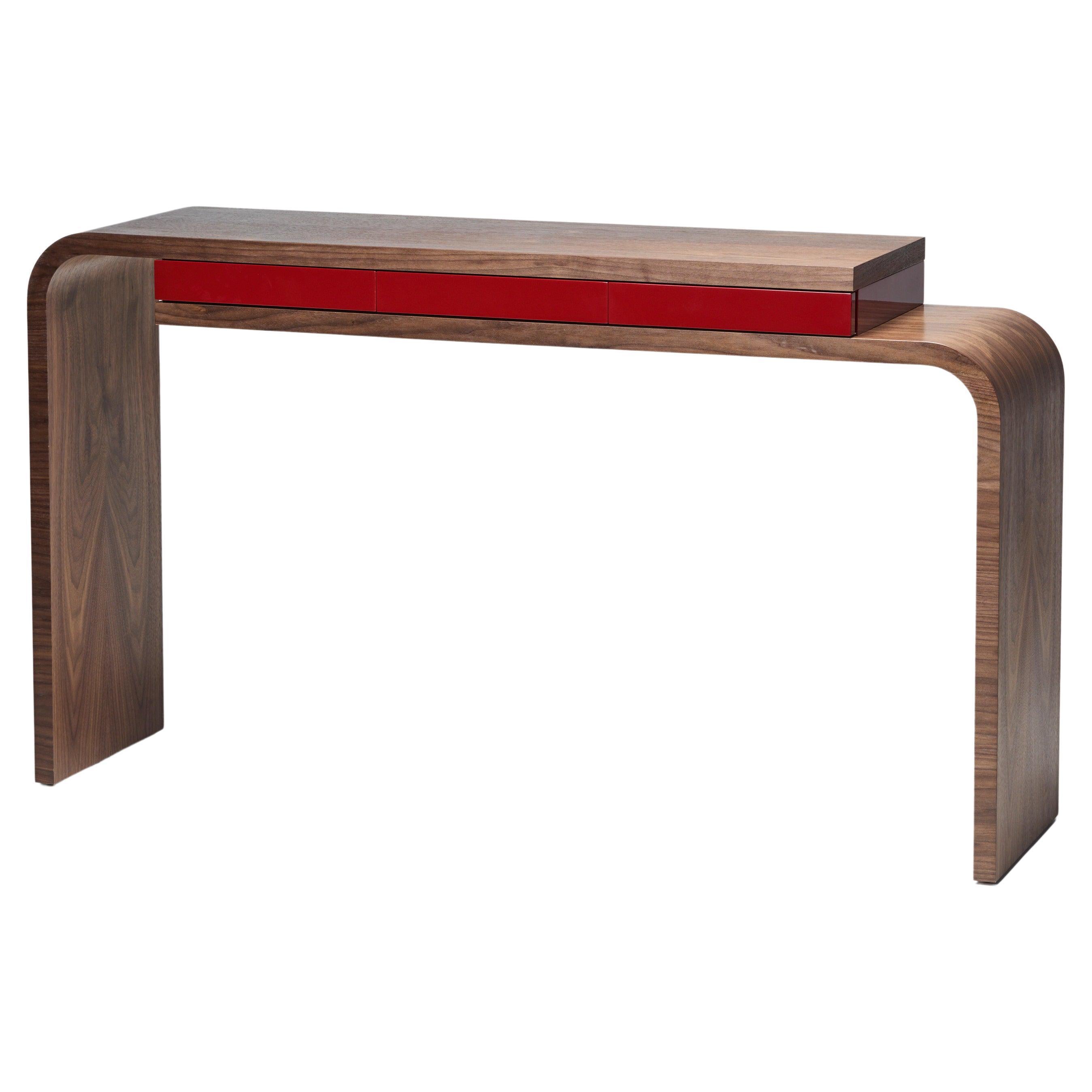 Console, SOA par Reda Amalou Design, 2021, tiroirs laqués, noyer, 140 cm en vente