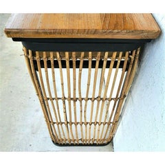 Konsolen-Sofatisch Bambus-Rattan-Schmiedeeisen