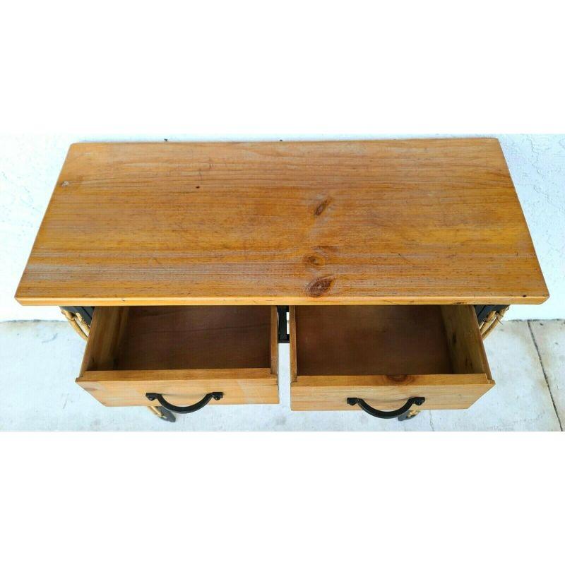 Unknown Console Sofa Table Bamboo Rattan Wrought Iron For Sale