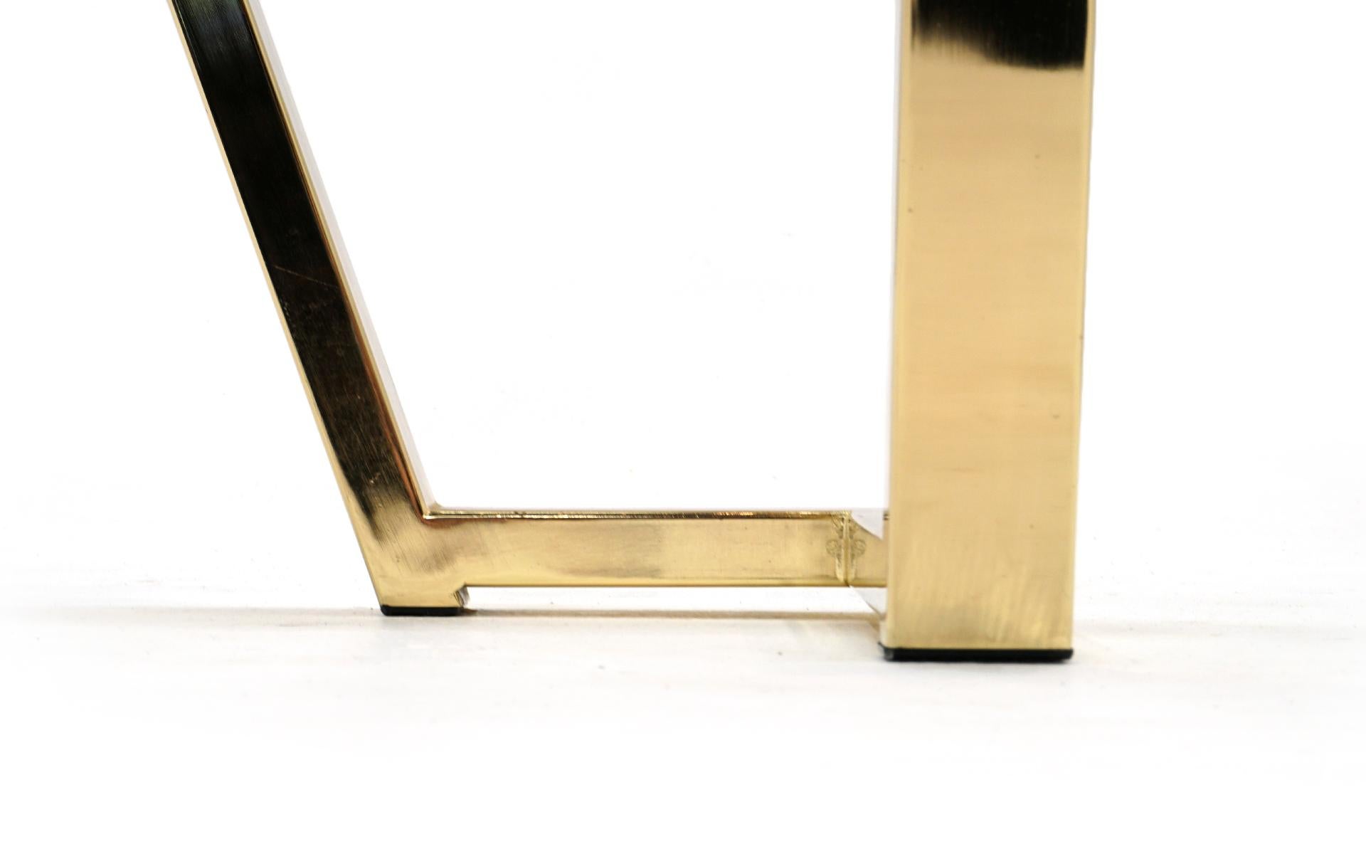Console / Sofa Table in Brass and Glass by Design Institute of America, Signed For Sale 4
