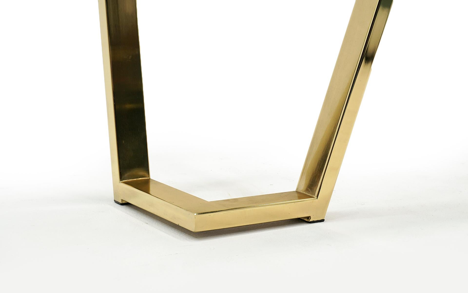Console / Sofa Table in Brass and Glass by Design Institute of America, Signed For Sale 3