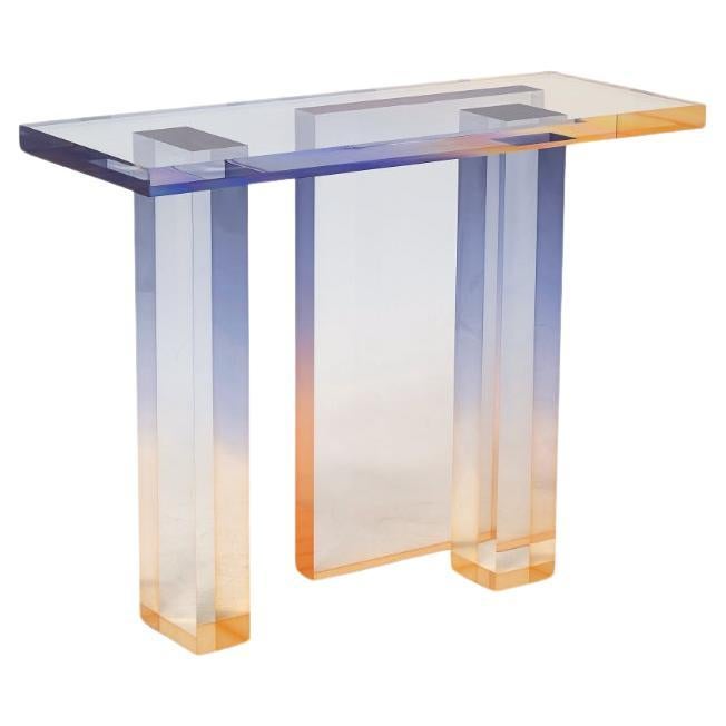 Lavender Amber Gradient Crystal Contemporary Console Table 04 by Saerom Yoon
