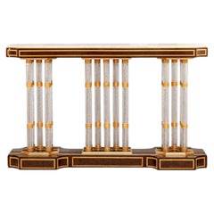 Mesa Consola 18 Patas en Bronce y Cristal