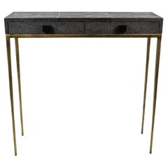 Mesa consola '2 cajones' en piel de zapa negra by Ginger Brown