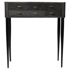 Console Table '2 Drawers' in Shagreen and Stone by Ginger Brown