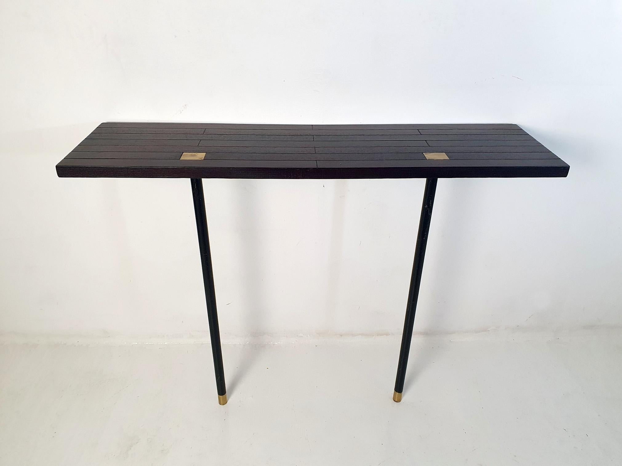 Mid-Century Modern Console Table and Mirror in the Manner of Ettore Sottsass For Sale