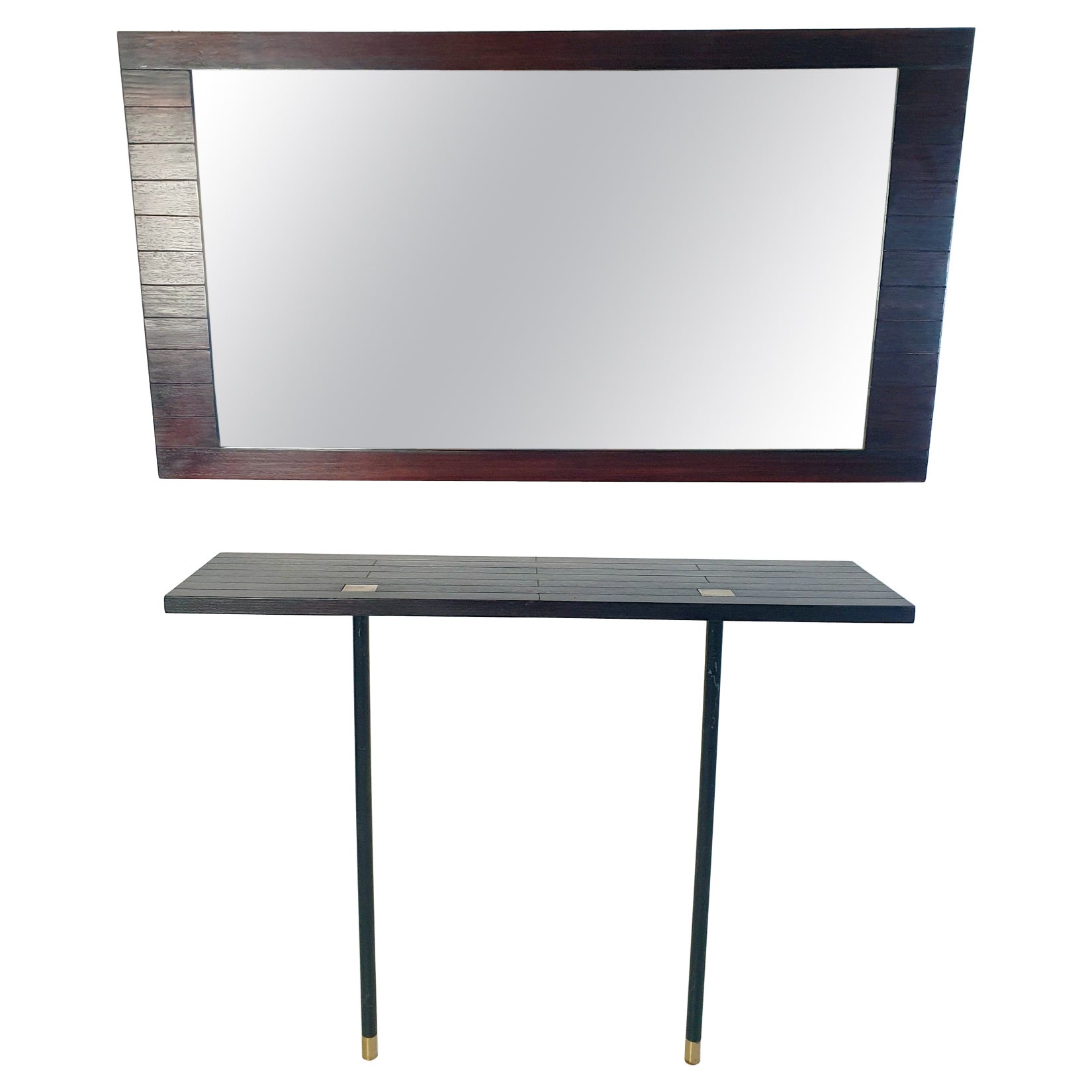 Console Table and Mirror in the Manner of Ettore Sottsass