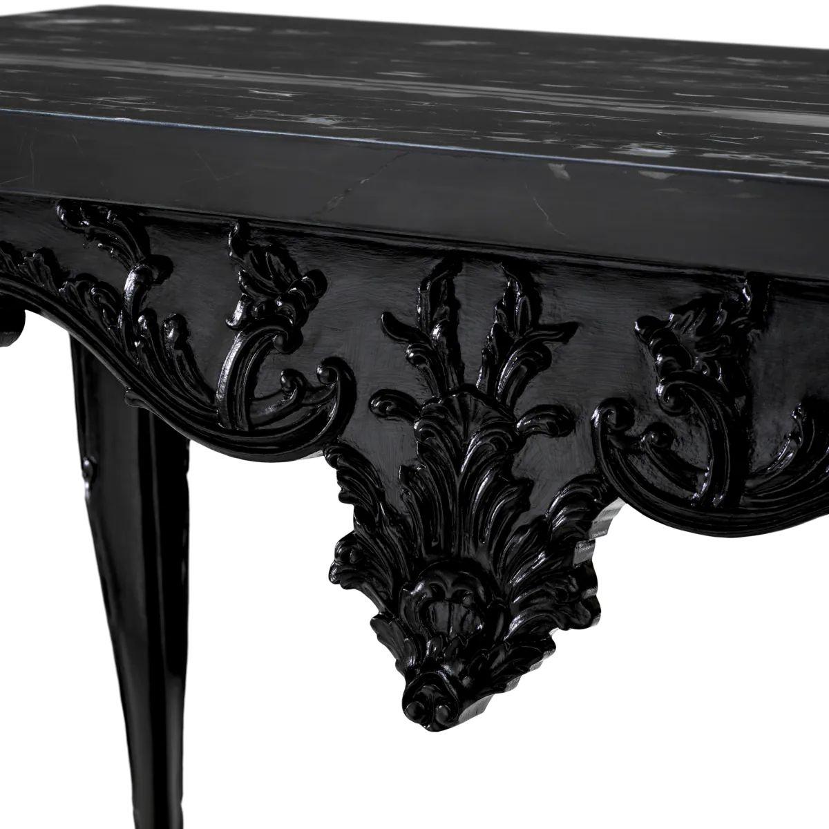 Console Table – Black Finish & Black Marble In New Condition For Sale In Saint-Ouen, FR