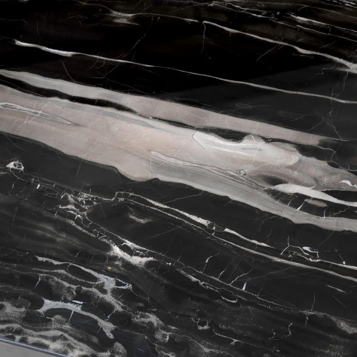 Contemporary Console Table – Black Finish & Black Marble For Sale