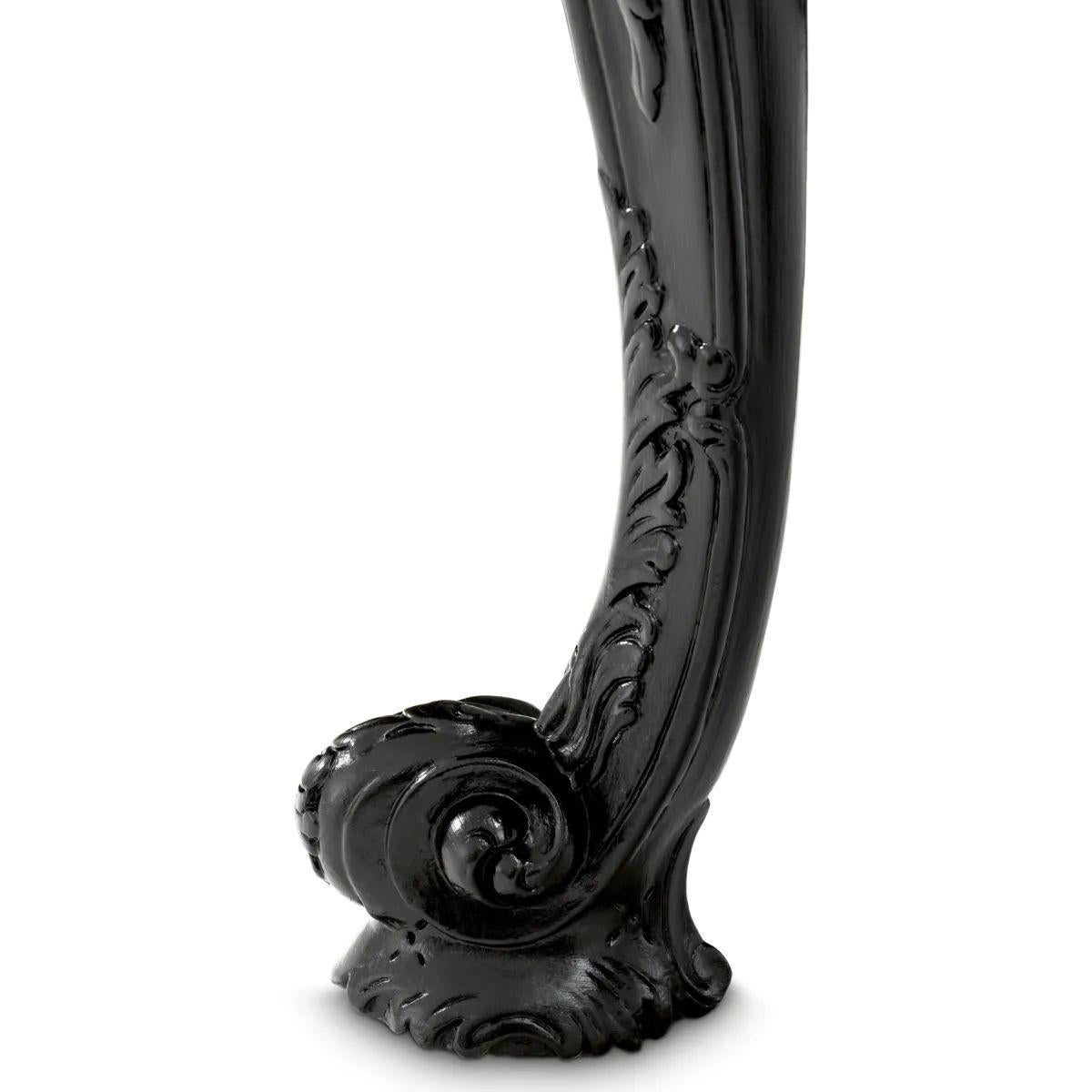 Console Table – Black Finish & Black Marble For Sale 1