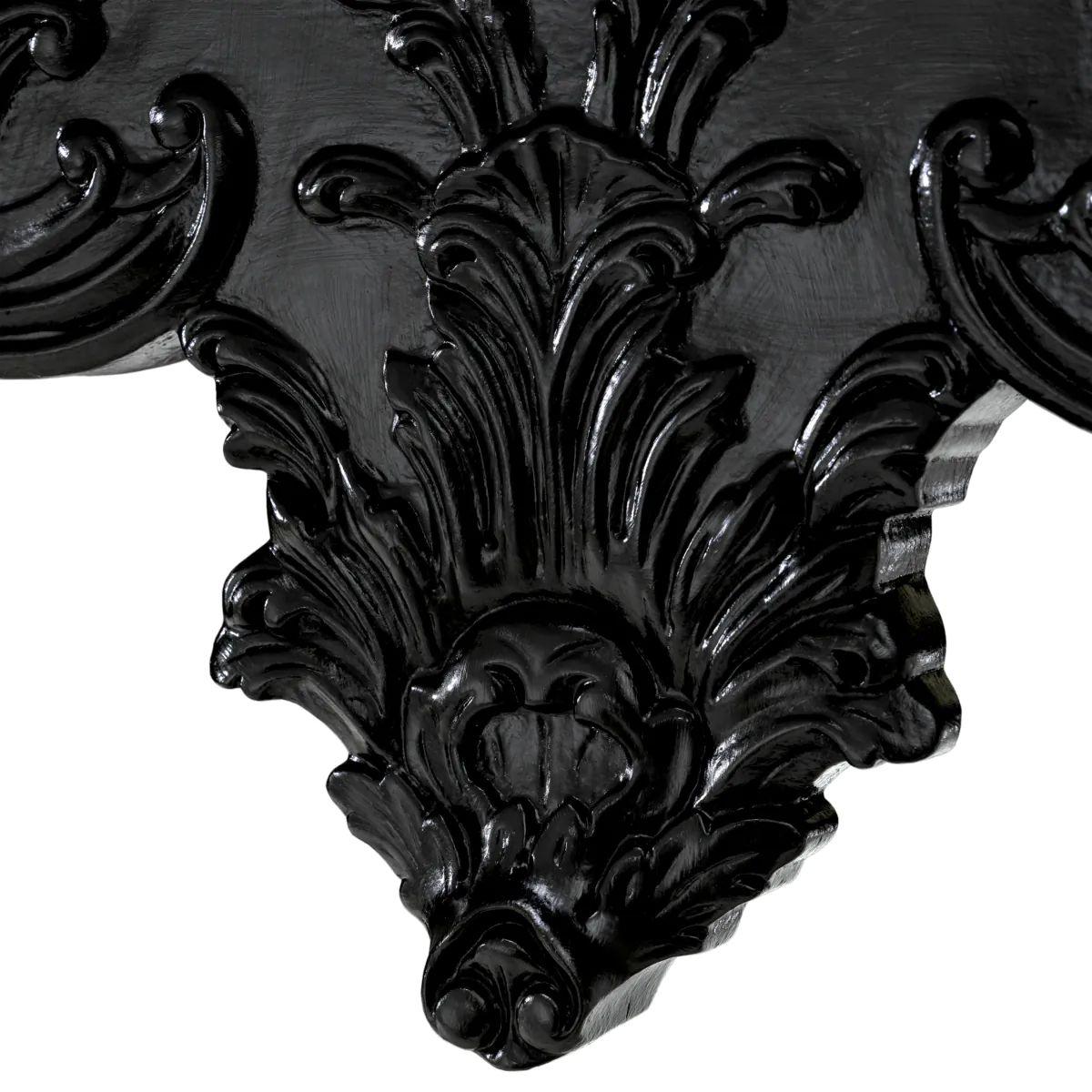 Console Table – Black Finish & Black Marble For Sale 2